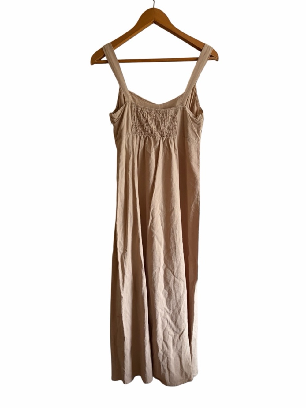 Altar'd State Beige Linen Midi Slip Dress with Side Slit - Picture 6 of 8